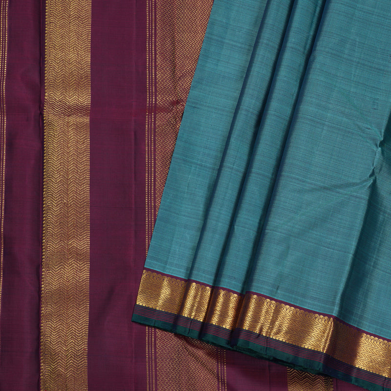 Hayagrivas Pastel Blue Handloom Kanjivaram Silk Saree with Wine Maroon Border HBD4130L1-12