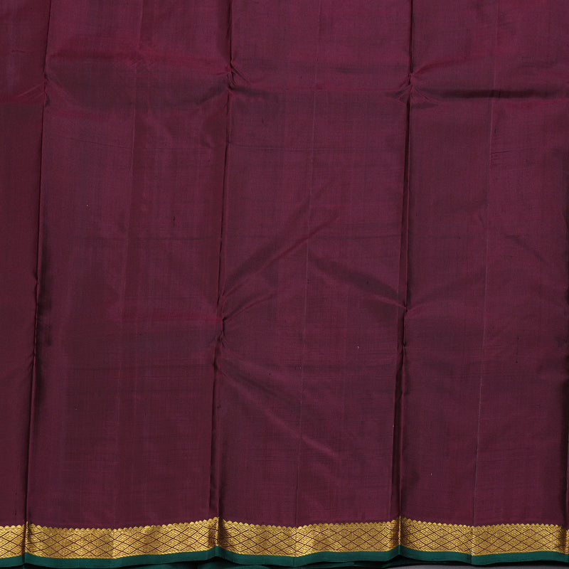 Hayagrivas Pastel Green Handloom Kanjivaram Silk Saree with Wine Maroon Border HBD4130L1-5