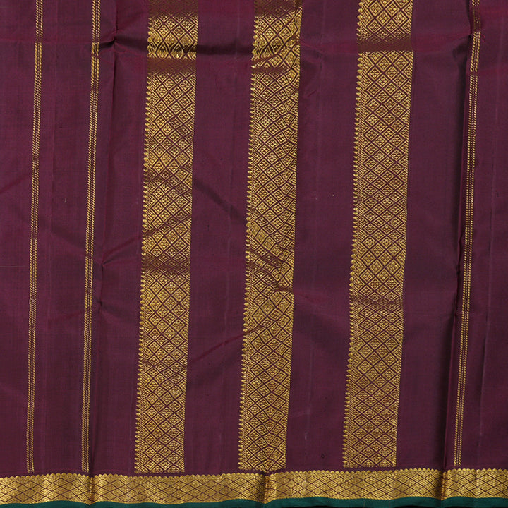 Hayagrivas Pastel Green Handloom Kanjivaram Silk Saree with Wine Maroon Border HBD4130L1-5