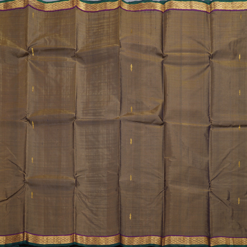 Hayagrivas Wheat Brown Handloom Kanjivaram Silk Saree with Purple Border HBD4130L1-9