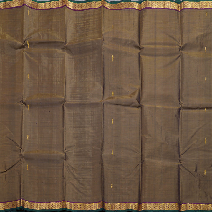 Hayagrivas Wheat Brown Handloom Kanjivaram Silk Saree with Purple Border HBD4130L1-9