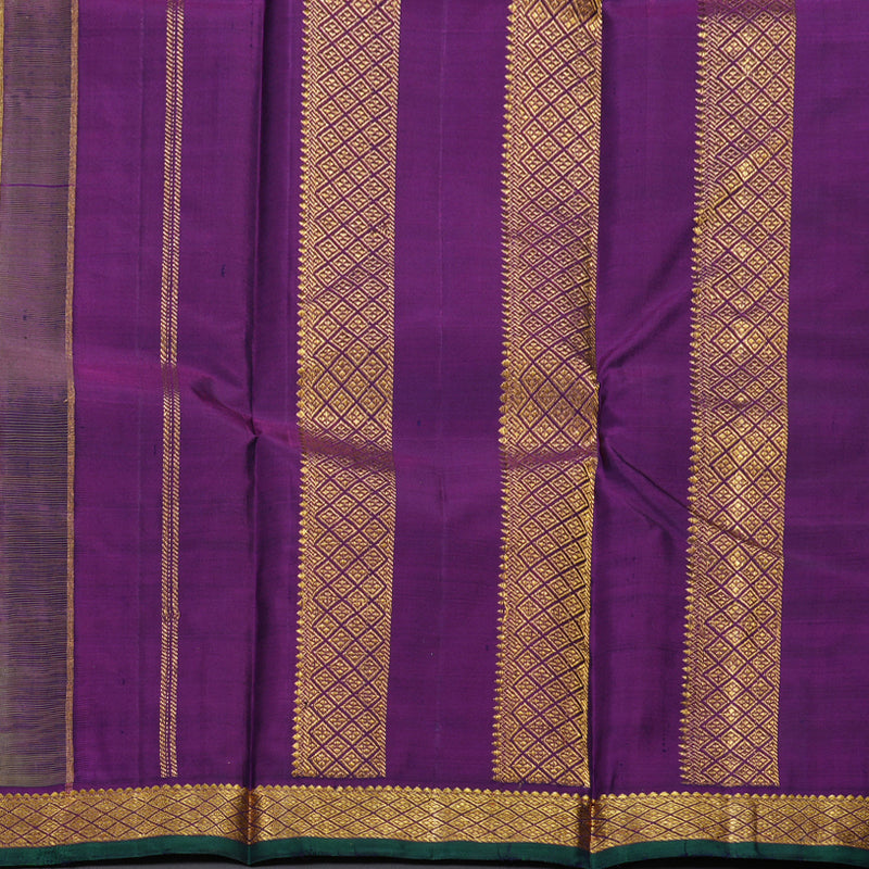 Hayagrivas Wheat Brown Handloom Kanjivaram Silk Saree with Purple Border HBD4130L1-9