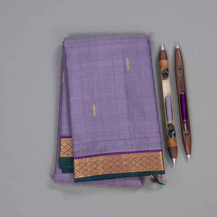 Hayagrivas Light Plum Purple Handloom Kanjivaram Silk Saree with Purple Border HBD4131L1-8