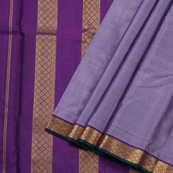 Hayagrivas Light Plum Purple Handloom Kanjivaram Silk Saree with Purple Border HBD4131L1-8