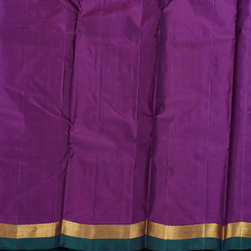 Hayagrivas Dual Tone (Mustard With Purple) Handloom Kanjivaram Silk Saree with Purple Border HBD4131L1-9