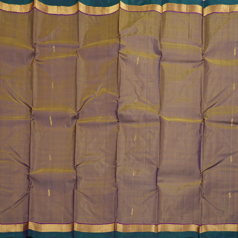 Hayagrivas Dual Tone (Mustard With Purple) Handloom Kanjivaram Silk Saree with Purple Border HBD4131L1-9