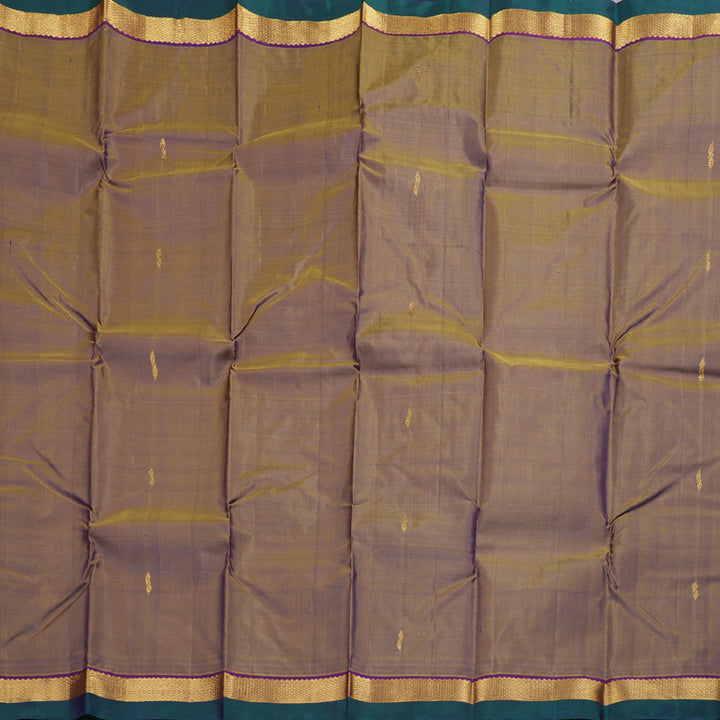 Hayagrivas Dual Tone (Mustard With Purple) Handloom Kanjivaram Silk Saree with Purple Border HBD4131L1-9