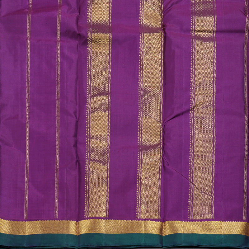 Hayagrivas Dual Tone (Mustard With Purple) Handloom Kanjivaram Silk Saree with Purple Border HBD4131L1-9