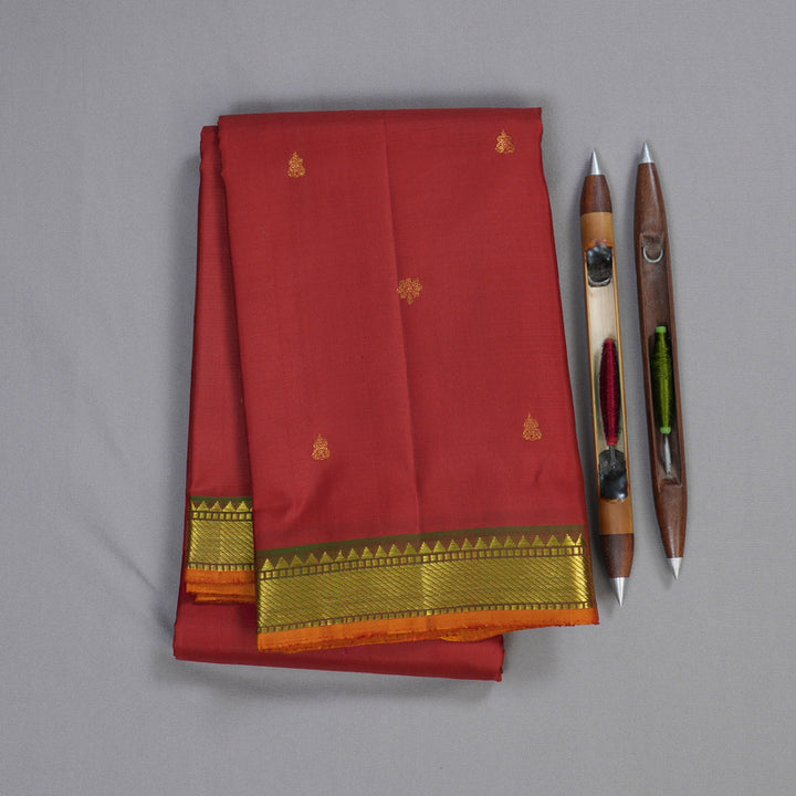 Hayagrivas Maroon Handloom Kanjivaram Silk Saree with Mandhalir Border HBD4132L2-3