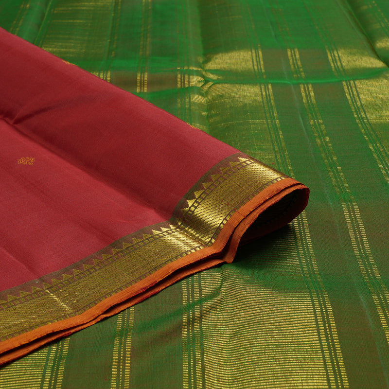 Hayagrivas Maroon Handloom Kanjivaram Silk Saree with Mandhalir Border HBD4132L2-3