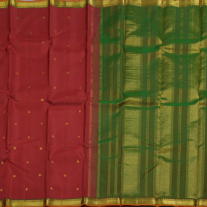 Hayagrivas Maroon Handloom Kanjivaram Silk Saree with Mandhalir Border HBD4132L2-3