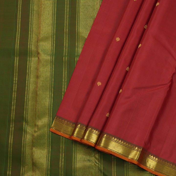 Hayagrivas Maroon Handloom Kanjivaram Silk Saree with Mandhalir Border HBD4132L2-3