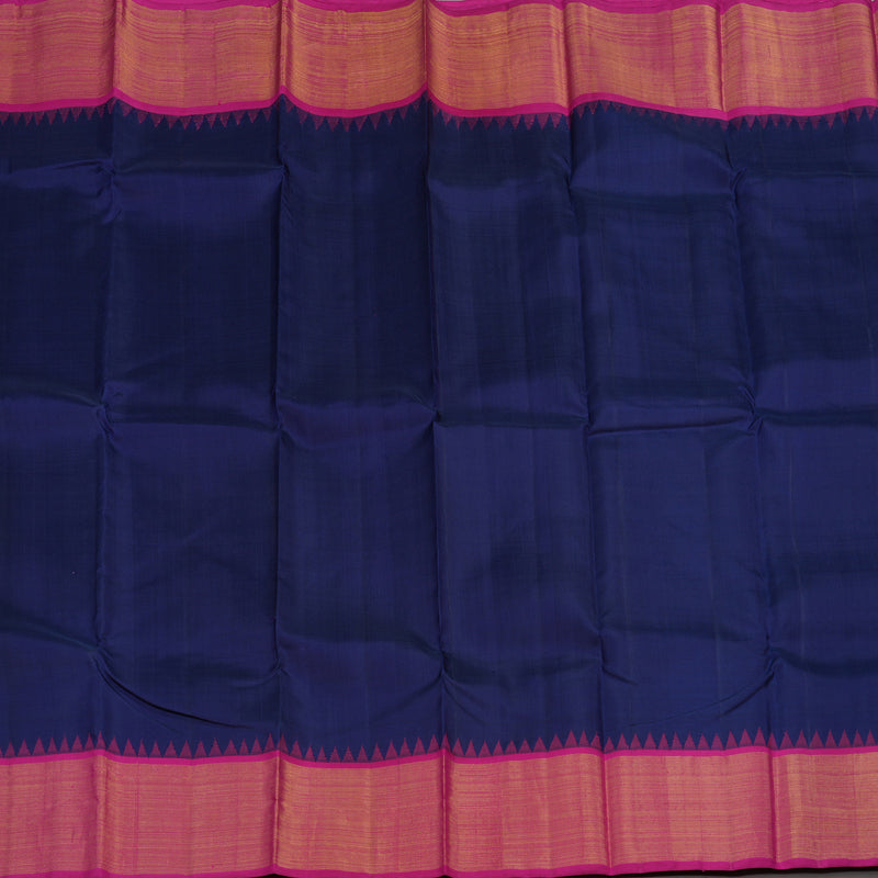 Hayagrivas Handloom Navy Blue Kanjivaram Silk Saree with Magenta Border HBD4133L1-1