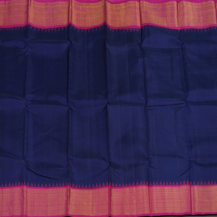 Hayagrivas Handloom Navy Blue Kanjivaram Silk Saree with Magenta Border HBD4133L1-1