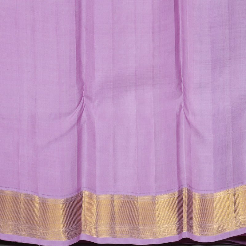 Hayagrivas Dark Brown Handloom Kanjivaram Silk Saree with Lavender Border HBE102E1-1