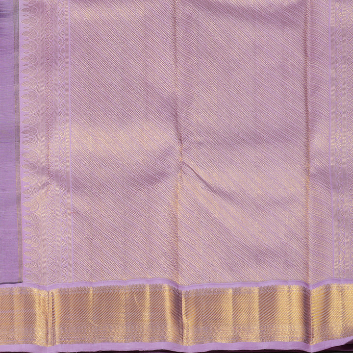 Hayagrivas Dark Brown Handloom Kanjivaram Silk Saree with Lavender Border HBE102E1-1
