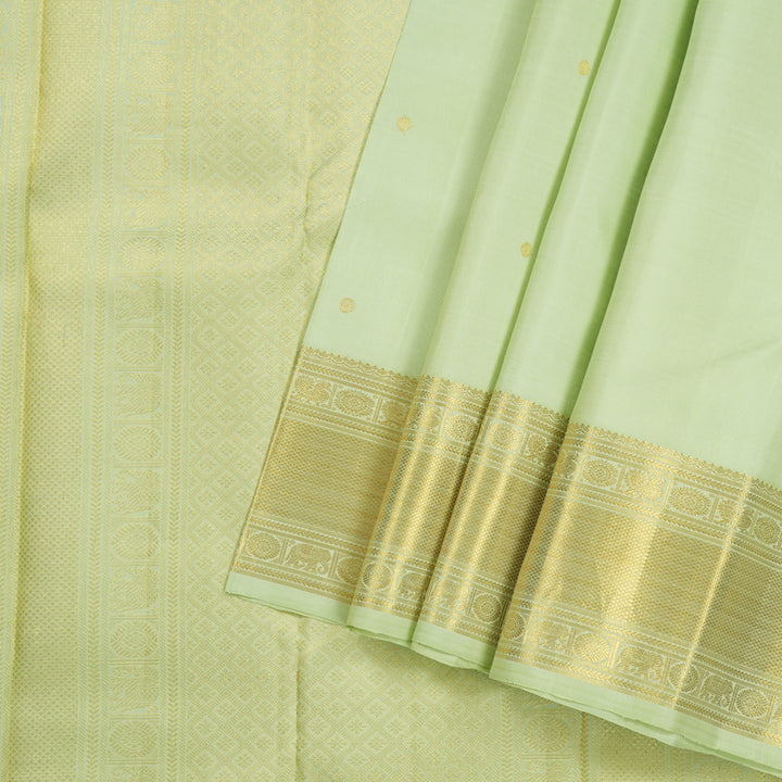 Hayagrivas Light Pastel Green Handloom Kanjivaram Silk Saree HBE102E2-1