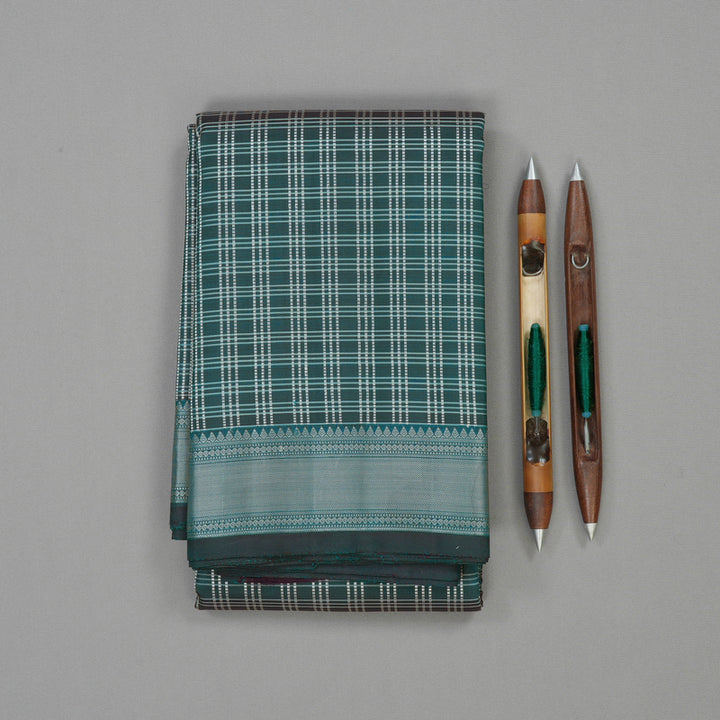 Hayagrivas Handloom Peacock Green Kanjivaram Silk Saree HBE1040L1-1