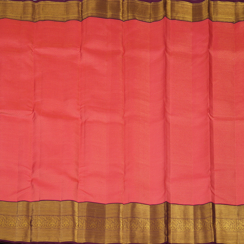 Hayagrivas Handloom Pink Kanjivaram Silk Saree with Deep Violet Border HBE1042L2-1