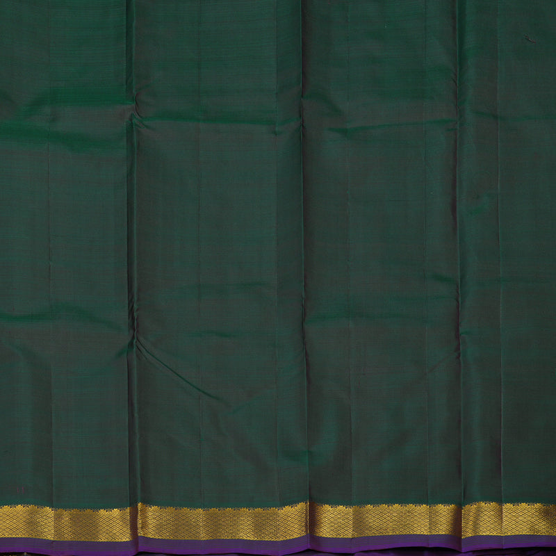 Hayagrivas Handloom Golden Mustard Kanjivaram Silk Saree Peacock Green border HBE1067L1-3
