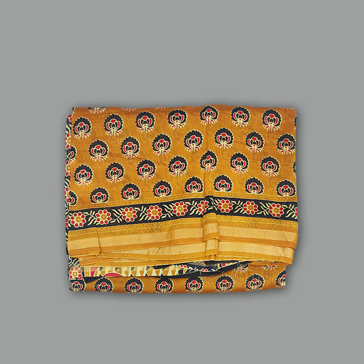 Hayagrivas Burnt Orange Pure Chanderi Cotton Saree HBE116E1-22