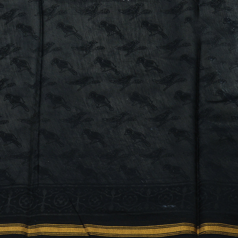 Hayagrivas Handloom Pure Soft Cotton Saree in black and white  HBE116E6-1