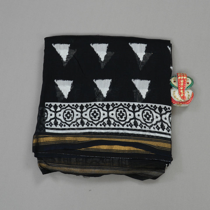 Hayagrivas Handloom Pure cotton sarees in Classic Black HBE116E6-2