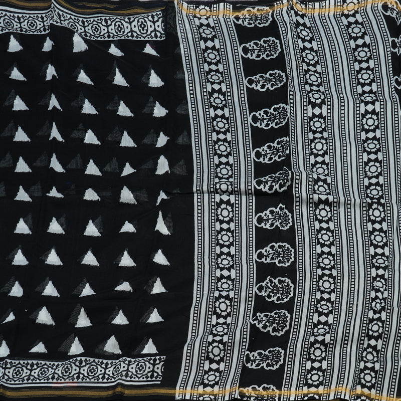 Hayagrivas Handloom Pure cotton sarees in Classic Black HBE116E6-2
