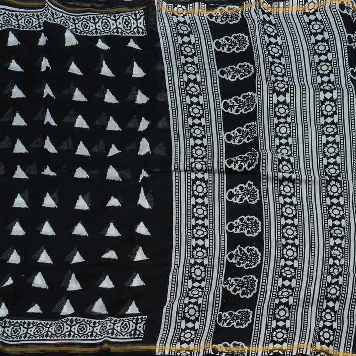 Hayagrivas Handloom Pure cotton sarees in Classic Black HBE116E6-2