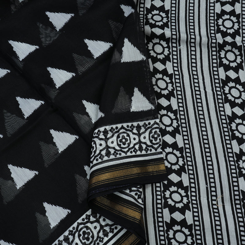 Hayagrivas Handloom Pure cotton sarees in Classic Black HBE116E6-2