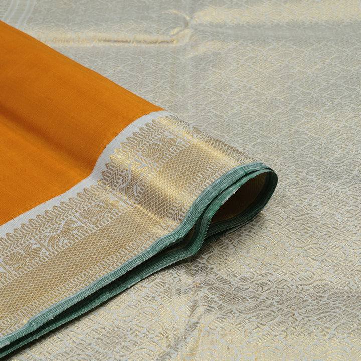 Hayagrivas Handloom Kilangu Manjal Kanjivaram Silk Saree with Light Grey Border HBE1213A1-2