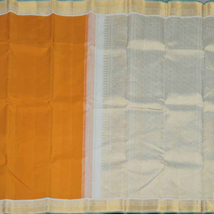 Hayagrivas Handloom Kilangu Manjal Kanjivaram Silk Saree with Light Grey Border HBE1213A1-2