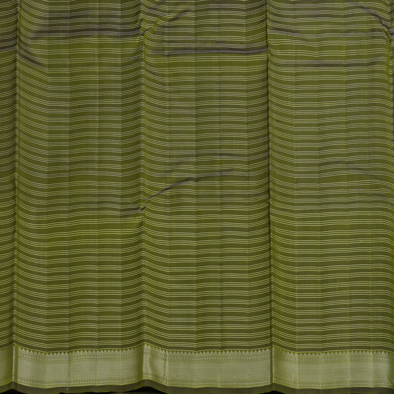 Hayagrivas Handloom Olive Green Kanjivaram Silk Saree HBE1213A3-1