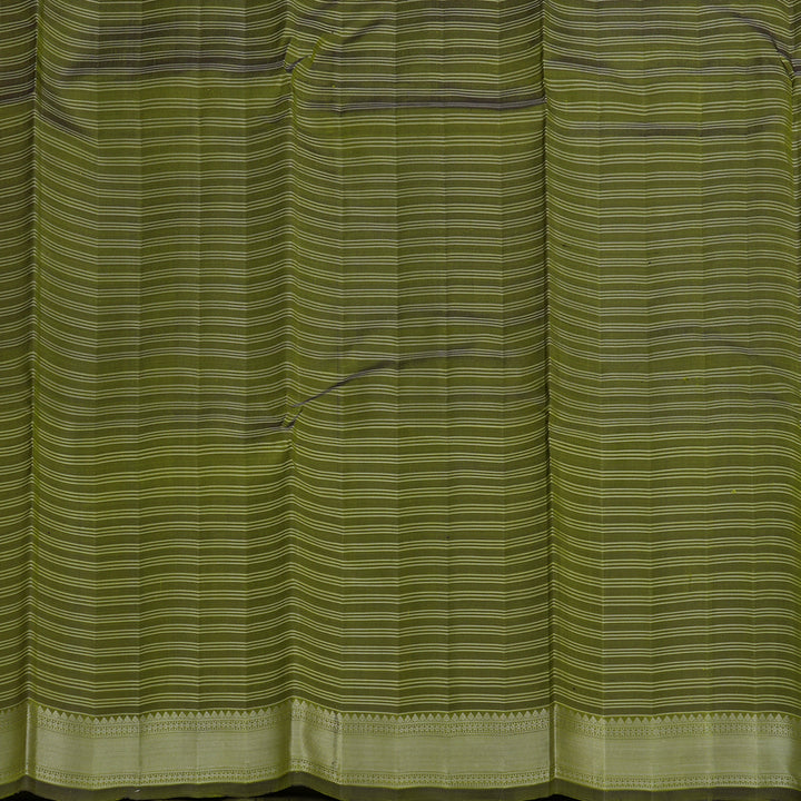 Hayagrivas Handloom Olive Green Kanjivaram Silk Saree HBE1213A3-1
