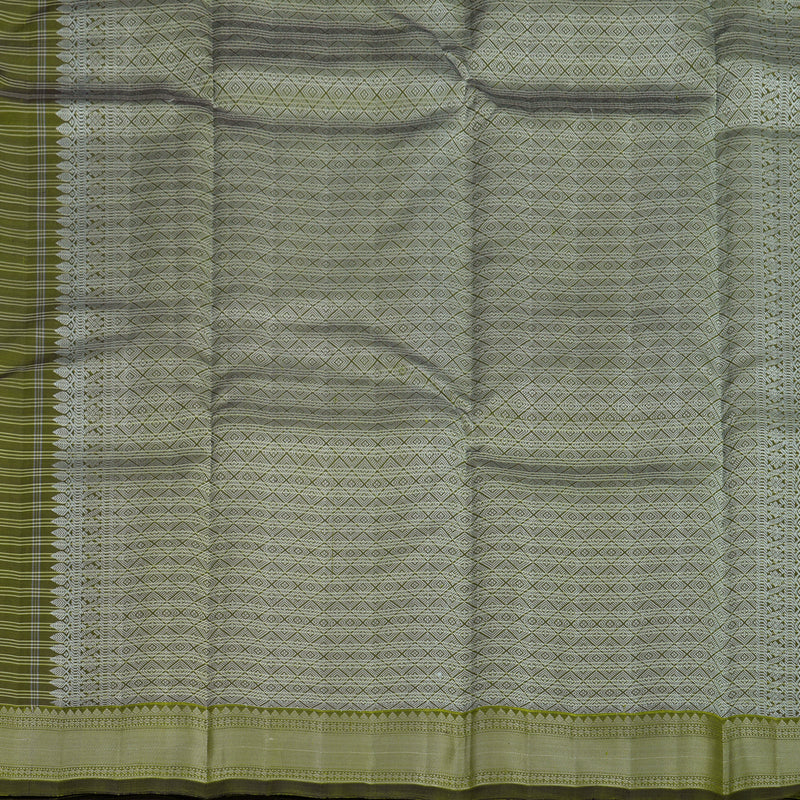 Hayagrivas Handloom Olive Green Kanjivaram Silk Saree HBE1213A3-1