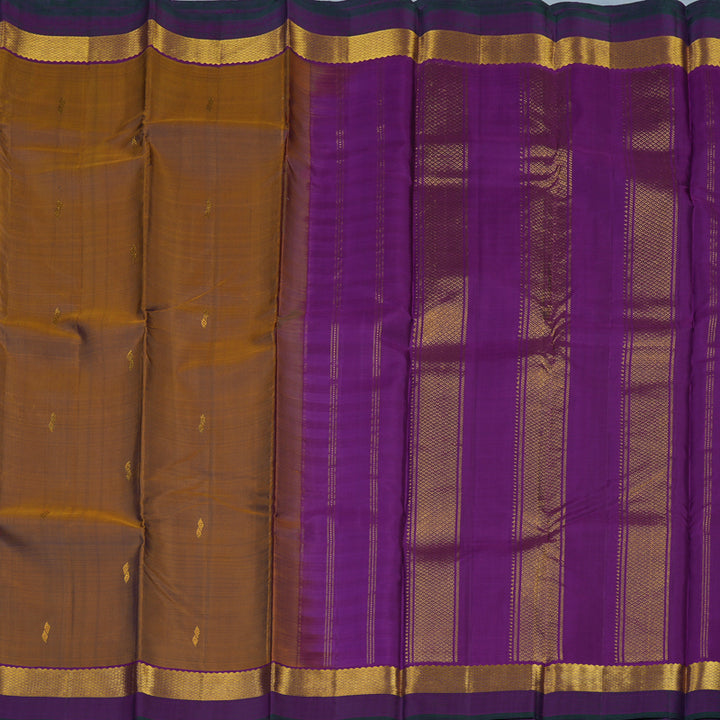 Hayagrivas Handloom Rust Brown Kanjivaram Silk Saree HBE1247A1-2