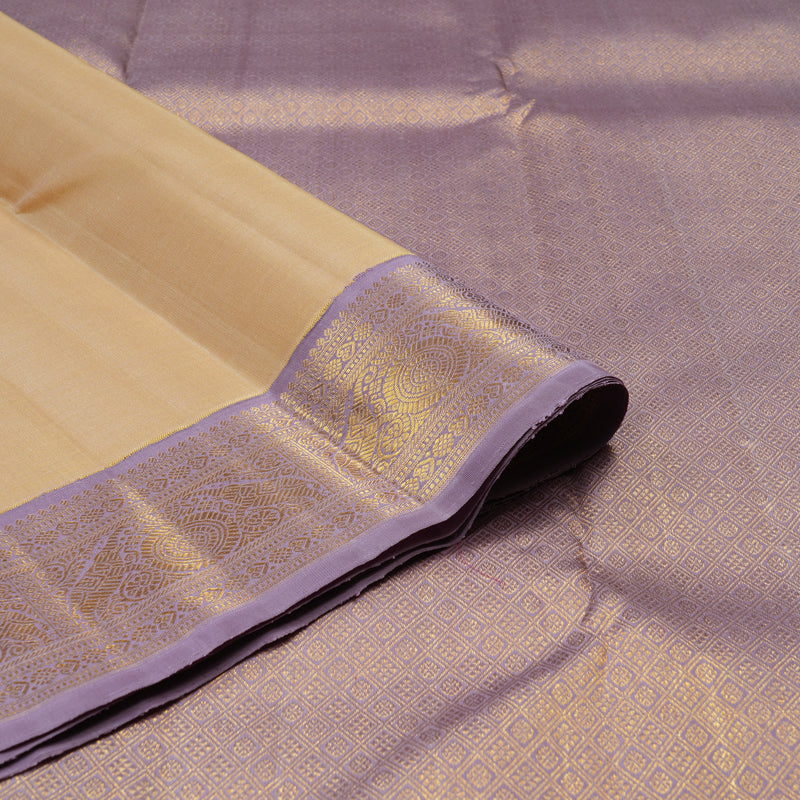 Hayagrivas Sandal Handloom Kanjivaram Silk Saree with Lavender Border HBE124E1-1