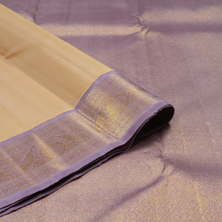 Hayagrivas Sandal Handloom Kanjivaram Silk Saree with Lavender Border HBE124E1-1