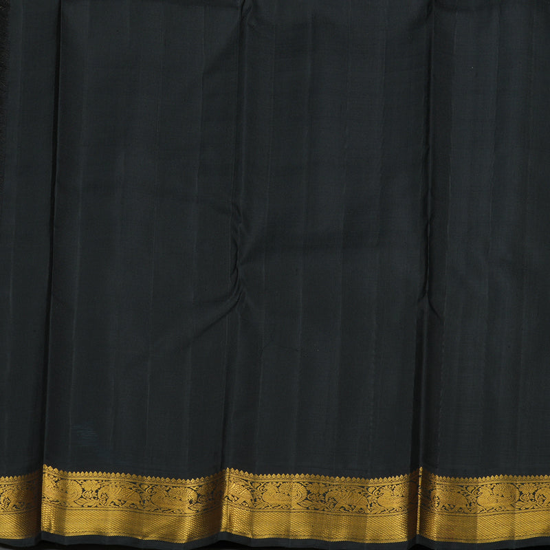 Hayagrivas Sky Blue Handloom Kanjivaram Silk Saree with Black Border HBE124E1-2