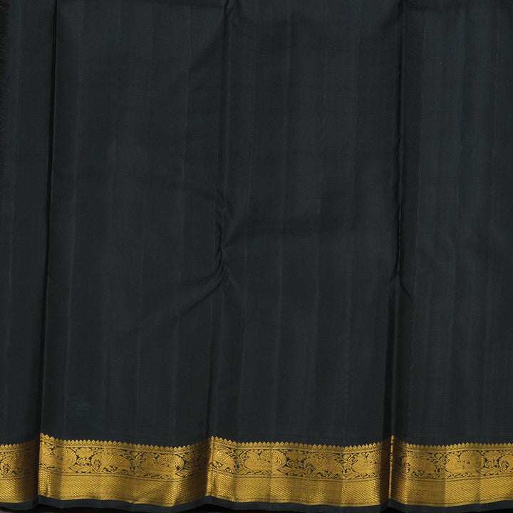 Hayagrivas Sky Blue Handloom Kanjivaram Silk Saree with Black Border HBE124E1-2