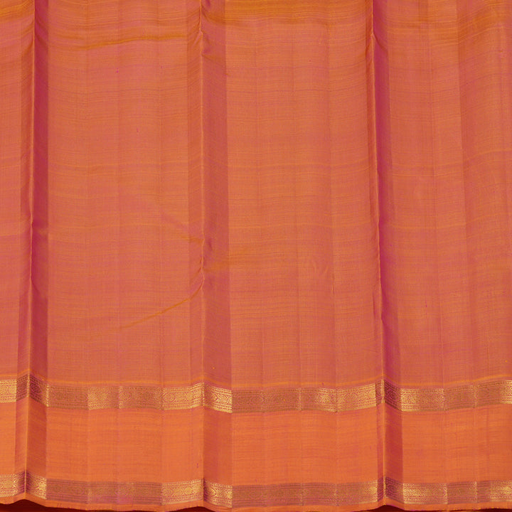 Hayagrivas Mehandi Green Handloom Kanjivaram Silk Saree with Orangish Pink Border HBE125E1-1