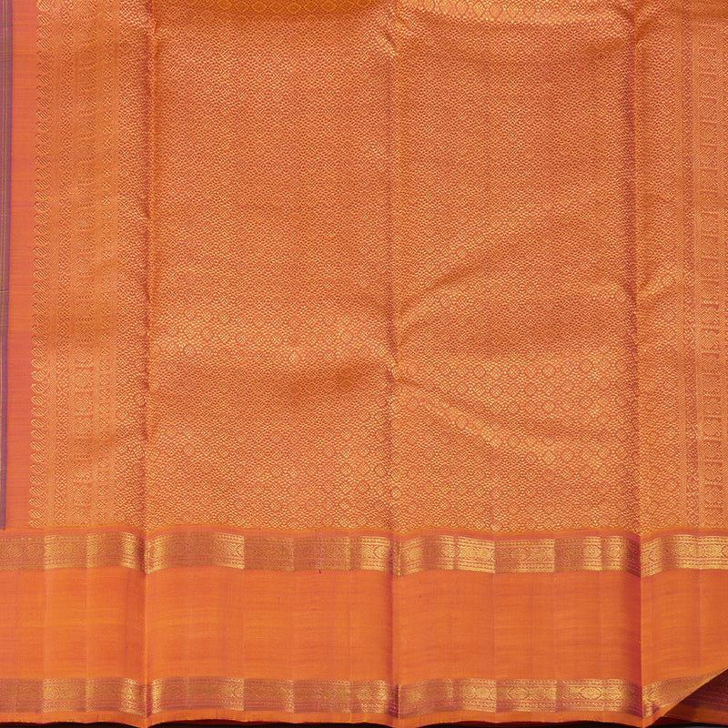 Hayagrivas Mehandi Green Handloom Kanjivaram Silk Saree with Orangish Pink Border HBE125E1-1