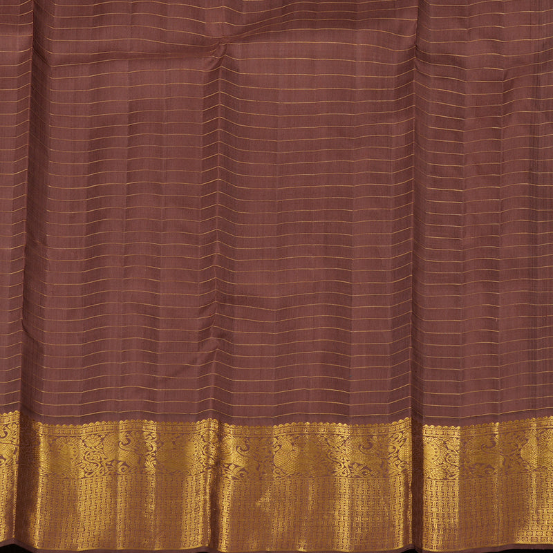 Hayagrivas Sky Blue Handloom Kanjivaram Silk Saree with Dark Brown Border HBE125E2-1
