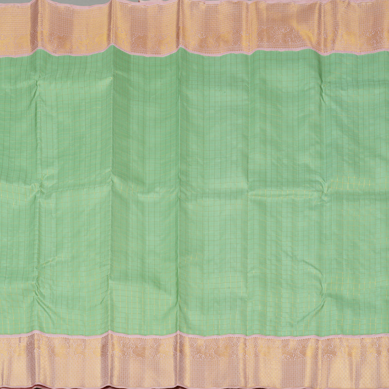 Hayagrivas Pastel Green Handloom Kanjivaram Silk Saree with Baby Pink Border HBE126E2-1
