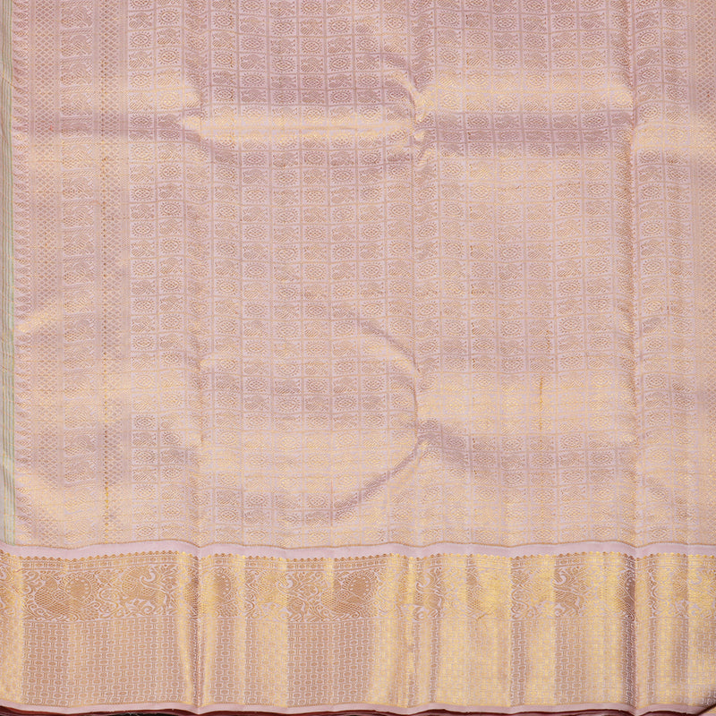 Hayagrivas Pastel Green Handloom Kanjivaram Silk Saree with Baby Pink Border HBE126E2-1