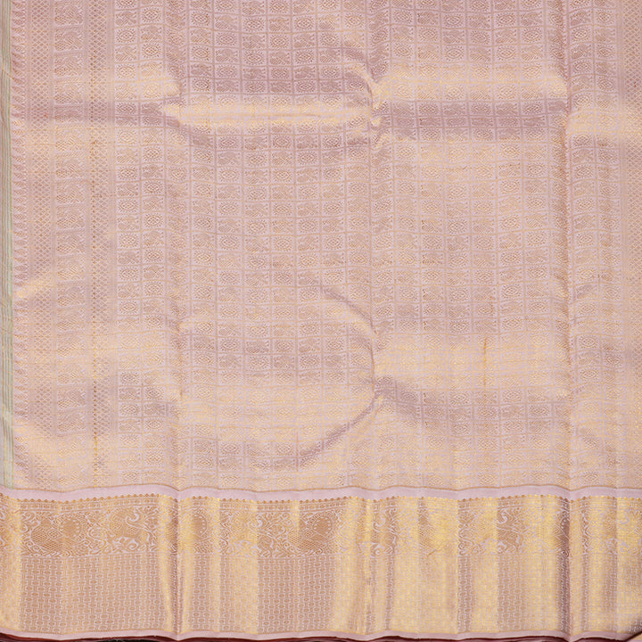 Hayagrivas Pastel Green Handloom Kanjivaram Silk Saree with Baby Pink Border HBE126E2-1