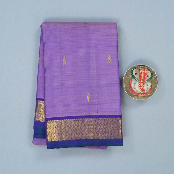 Hayagrivas Handloom Lavendar Kanjivaram Silk Saree with Purplish-Blue Border HBE1346B1-2