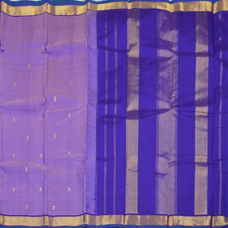 Hayagrivas Handloom Lavendar Kanjivaram Silk Saree with Purplish-Blue Border HBE1346B1-2
