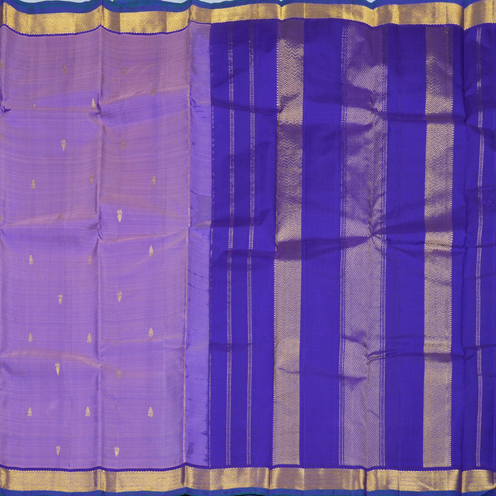 Hayagrivas Handloom Lavendar Kanjivaram Silk Saree with Purplish-Blue Border HBE1346B1-2