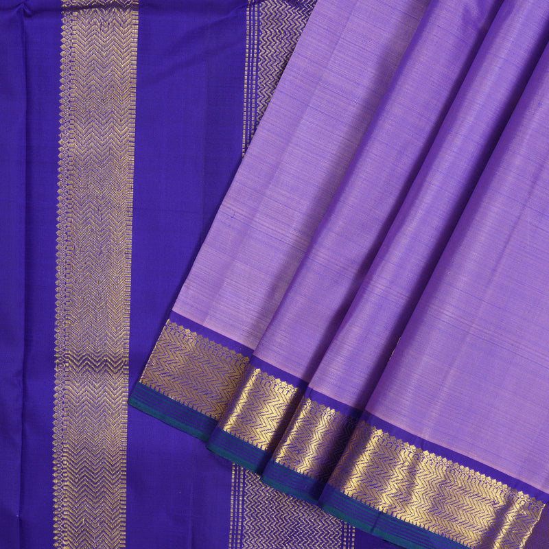 Hayagrivas Handloom Lavendar Kanjivaram Silk Saree with Purplish-Blue Border HBE1346B1-2
